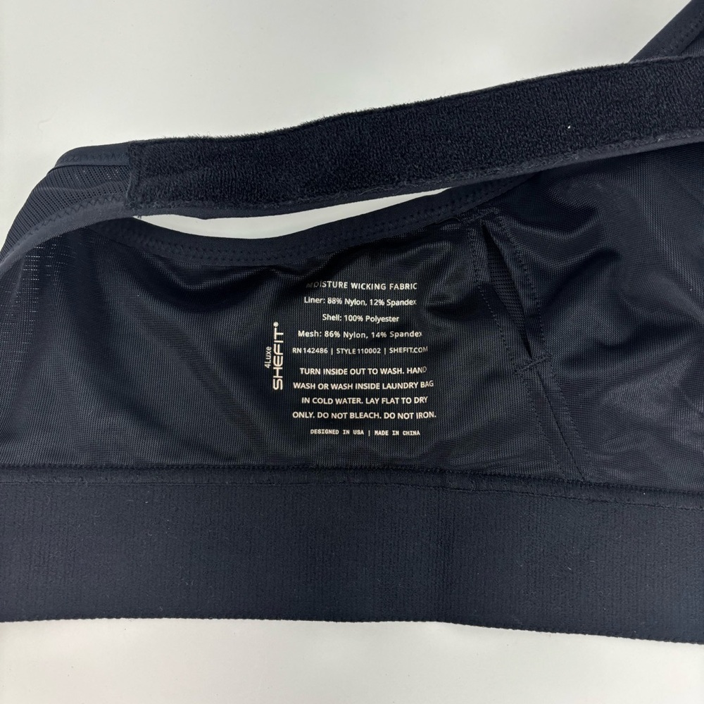 Shefit 4luxe sports bra active black low impact performance plus size - Picture 6 of 9